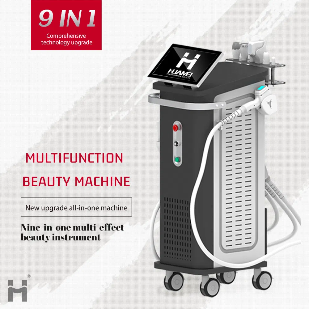 9 in 1 IPL Skin Rejuvenation Tattoo Removal Hifu Microneedling RF Diode Laser Hair Removal Multi-Functional Beauty Machine