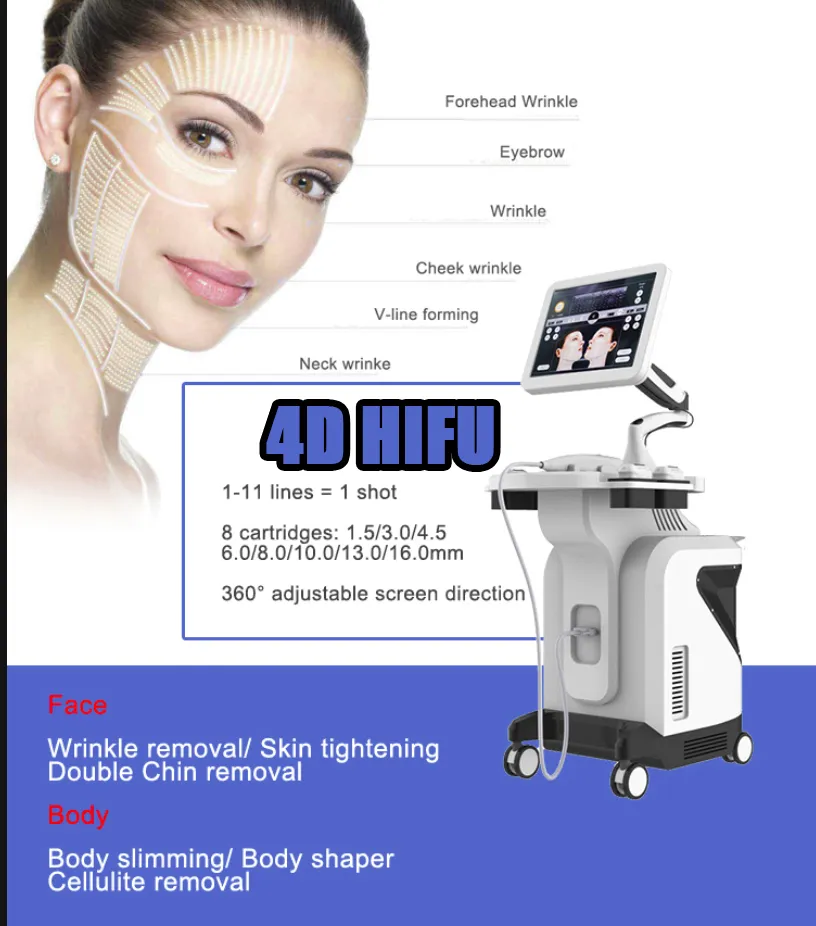 Portable Professional Hifu Device Face Lifting Skin Tightening Wrinkle Removal 7D Hifu